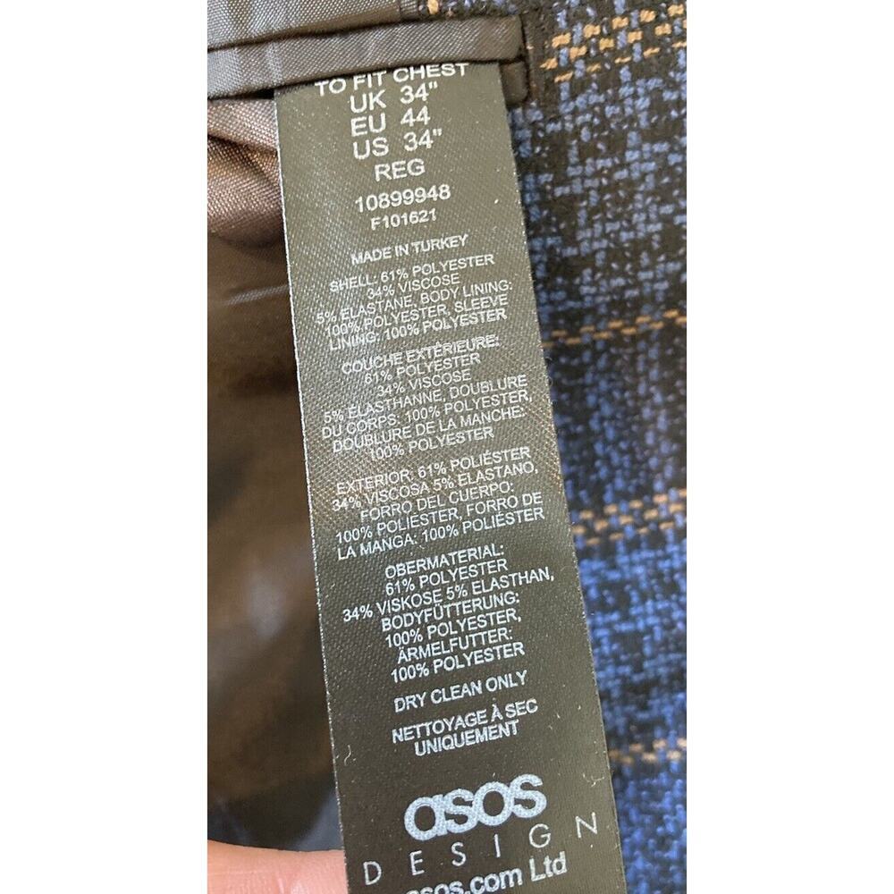 Asos Design Button Front Blazer Jacket Size 34r M… - image 6